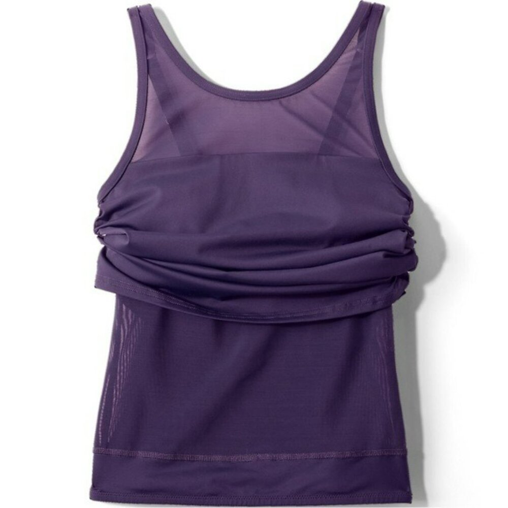 Lands' End Purple Tankini Top with Black Swim Skirt - Picture 6 of 6